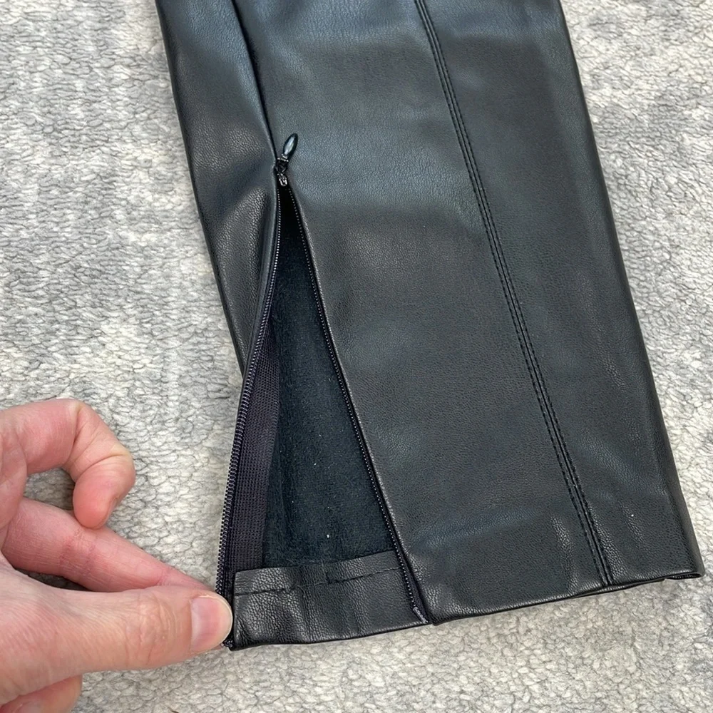 Zara Vegan Faux Leather High Rise Pants Skinny Legging Sz M